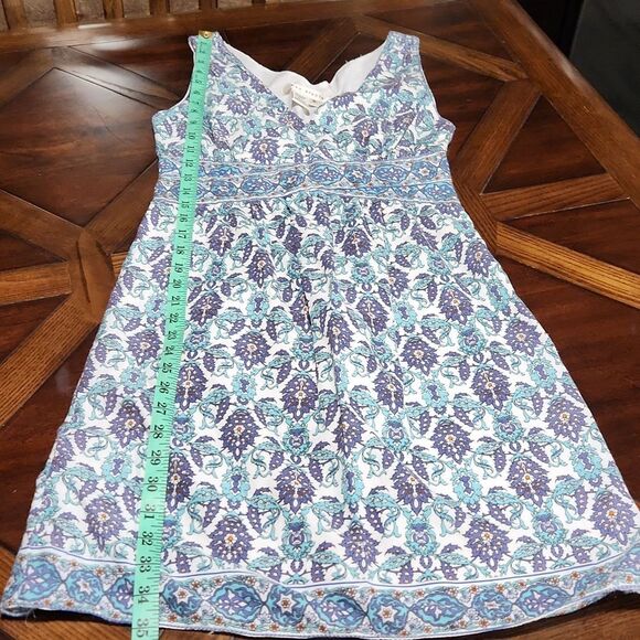Max Studio (fits like a Small) white turquoise paisley dress‎ M - Picture 8 of 9